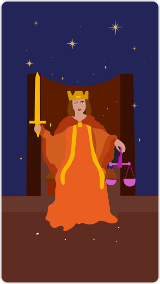 Adalet tarot kartı