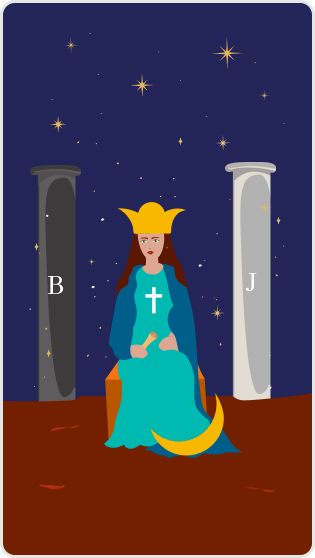 Azize (The High Priestess) tarot kartı