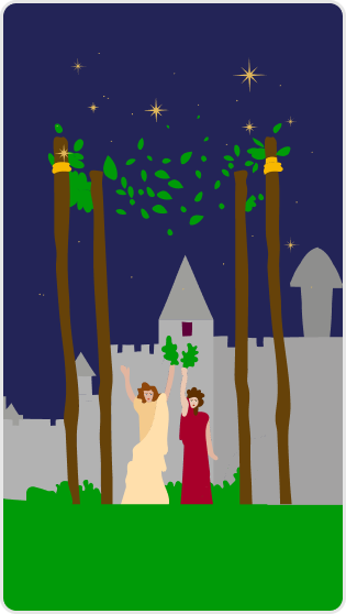 Değnek Dörtlüsü tarot kartı