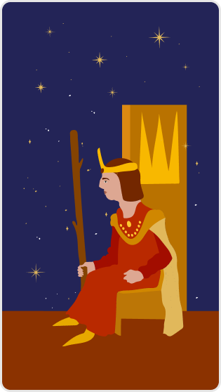 Değnek Kralı tarot kartı