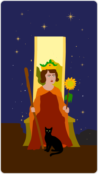 Değnek Kraliçesi tarot kartı