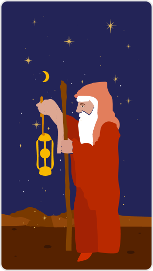 Ermiş (The Hermit) tarot kartı