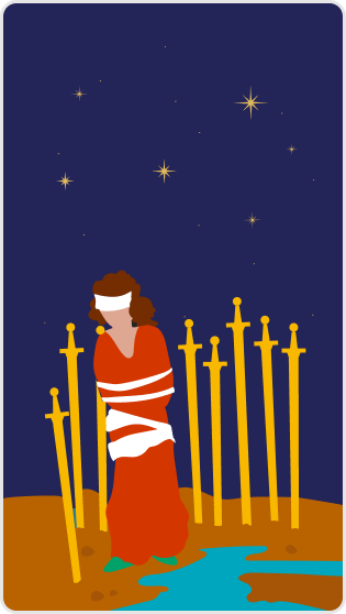 Kılıç Sekizlisi tarot kartı