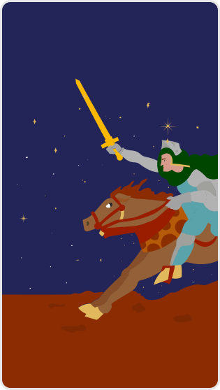 Kılıç Şövalyesi tarot kartı