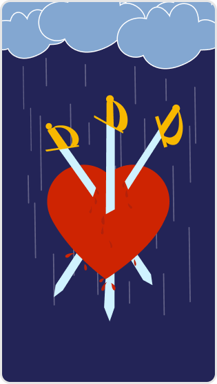 Kılıç Üçlüsü tarot kartı