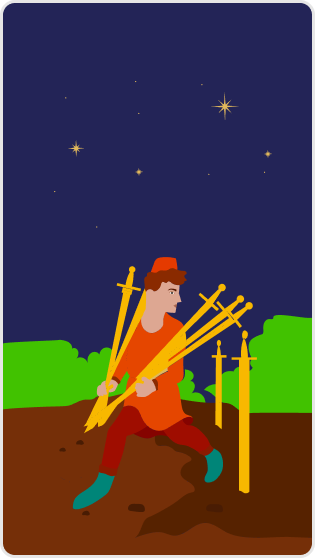 Kılıç Yedilisi tarot kartı