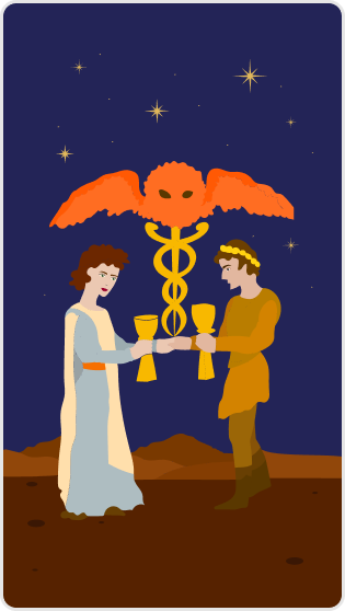 Kupa İkilisi tarot kartı