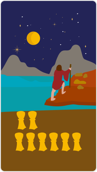 Kupa Sekizlisi tarot kartı
