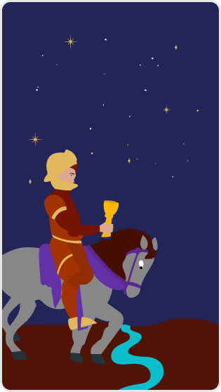 Kupa Şövalyesi tarot kartı