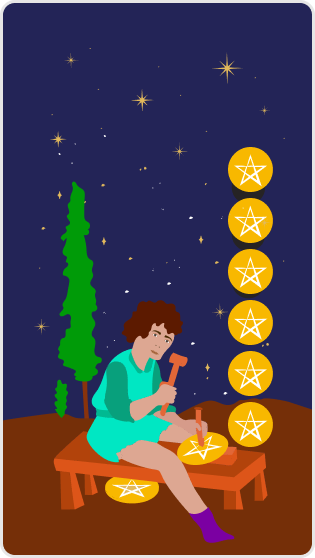 Tılsım Sekizlisi tarot kartı