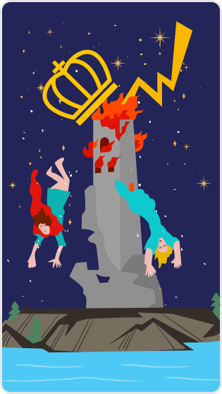 Yıkılan Kule tarot kartı